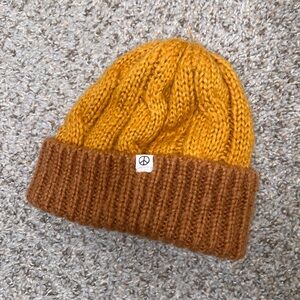 Cotton On Kids' Knit Beanie - Mustard and Brown